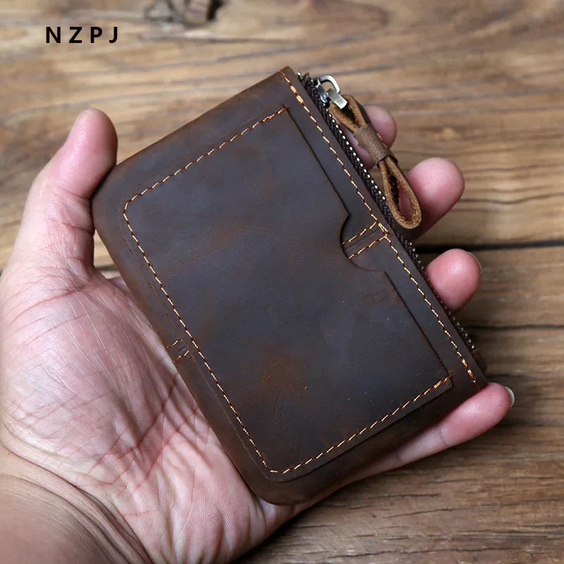 Womens Small Genuine Leather Coin Purse Compact Design - BritishMode