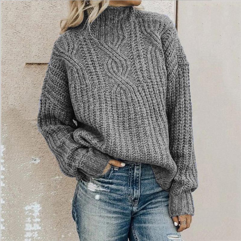 Womens Cable Knit Sweater Wool Blend Regular Fit - BritishMode