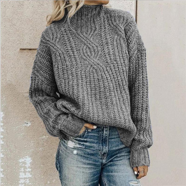 Womens Cable Knit Sweater Wool Blend Regular Fit - BritishMode