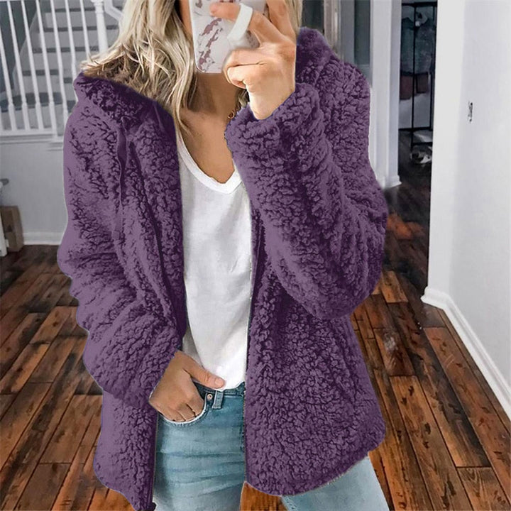 Womens Teddy Coat Soft Fleece Hooded