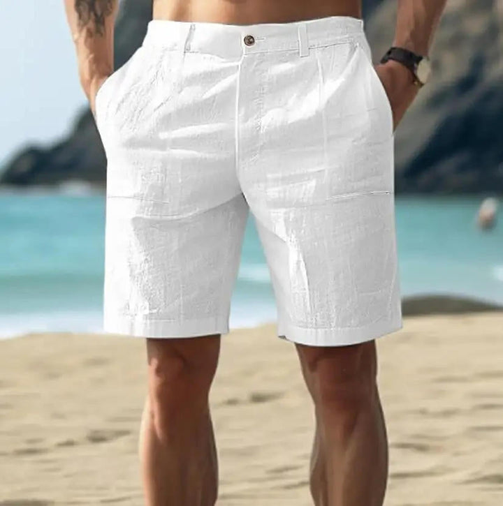 Mens Relaxed Fit Shorts Linen Look - BritishMode