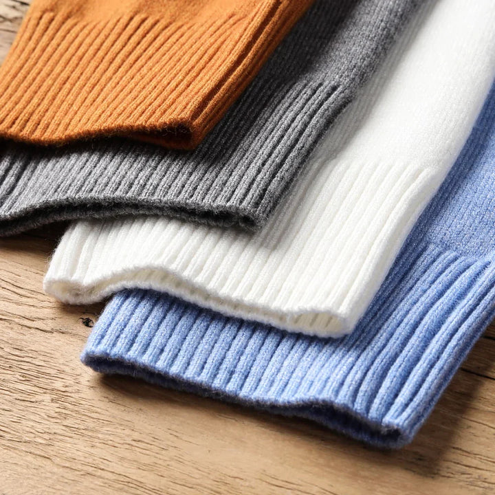 Mens Ribbed Turtleneck Knit Sweater Slim Fit