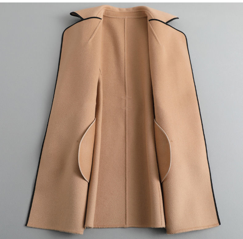 Womens Wool Coat Belted Tailored Wrap Overcoat