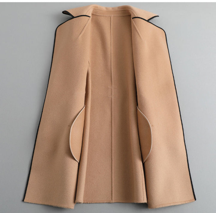 Womens Wool Coat Belted Tailored Wrap Overcoat