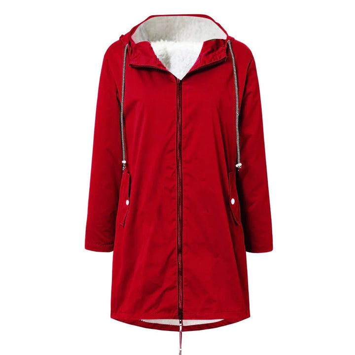 Womens Waterproof Parka Jacket with Hood and Fleece Lining