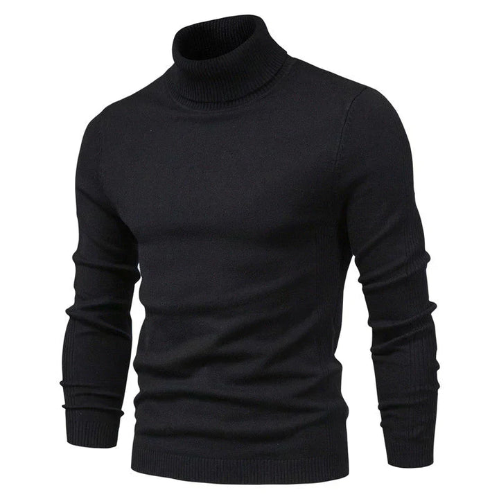 Mens Turtleneck Sweater Breathable Knit Fit