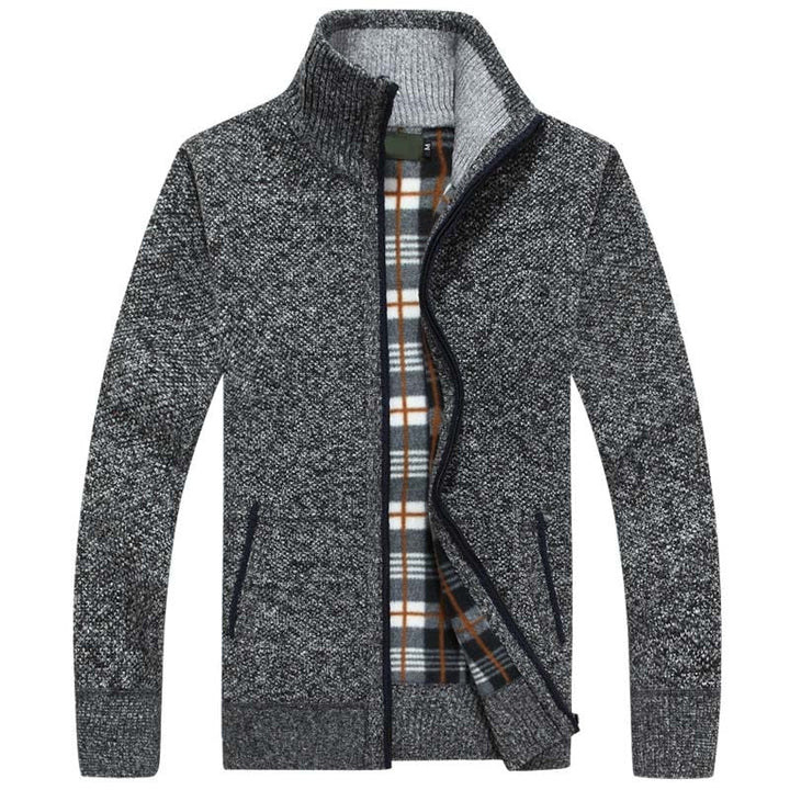 Mens Knitted Sweater with Zipper Casual Fit
