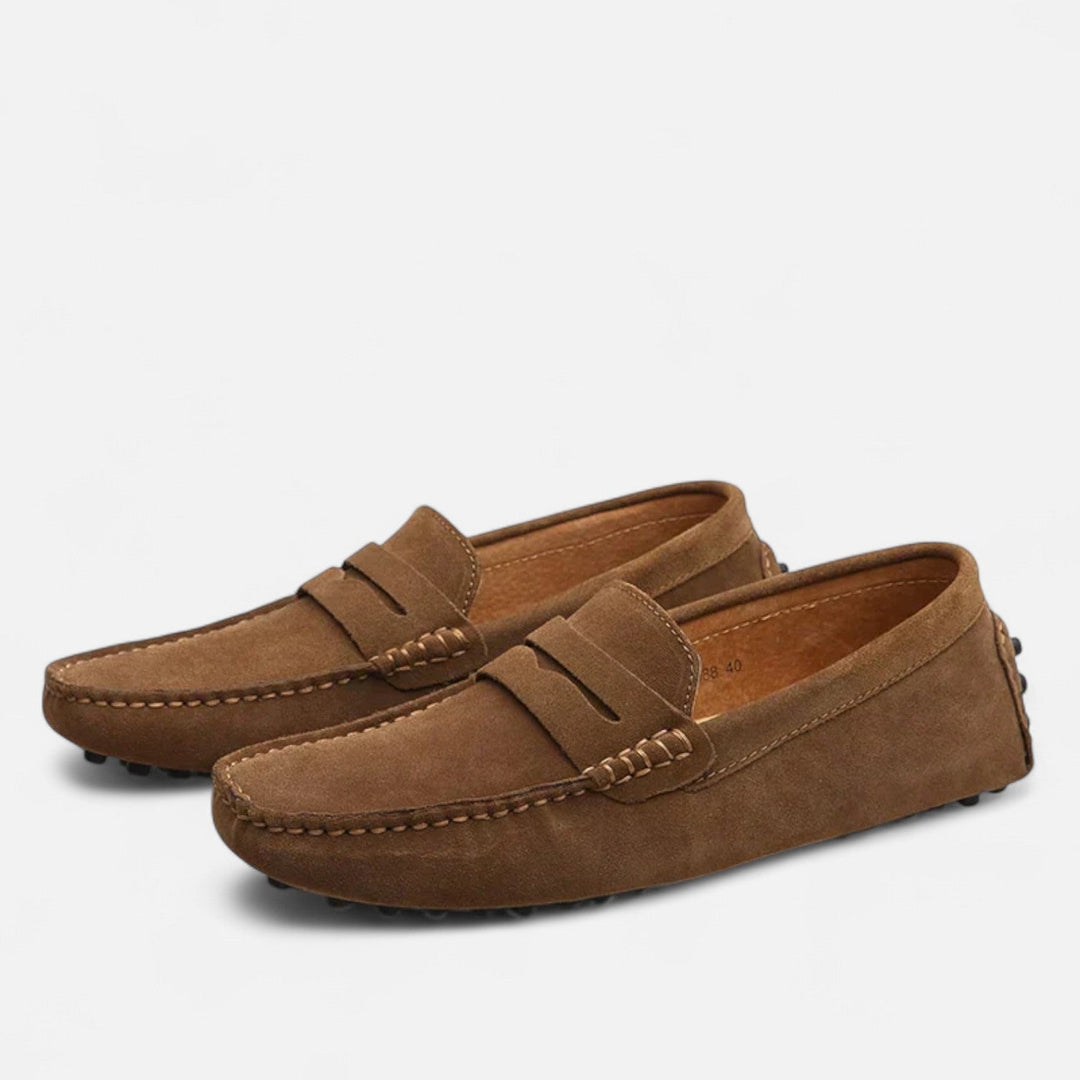 Mens Loafers Suede Penny Driving Style - BritishMode