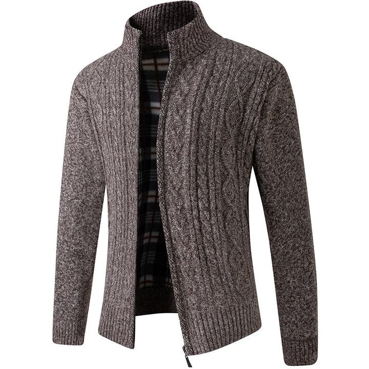 Mens Knitted Sweater with Zipper Casual Fit