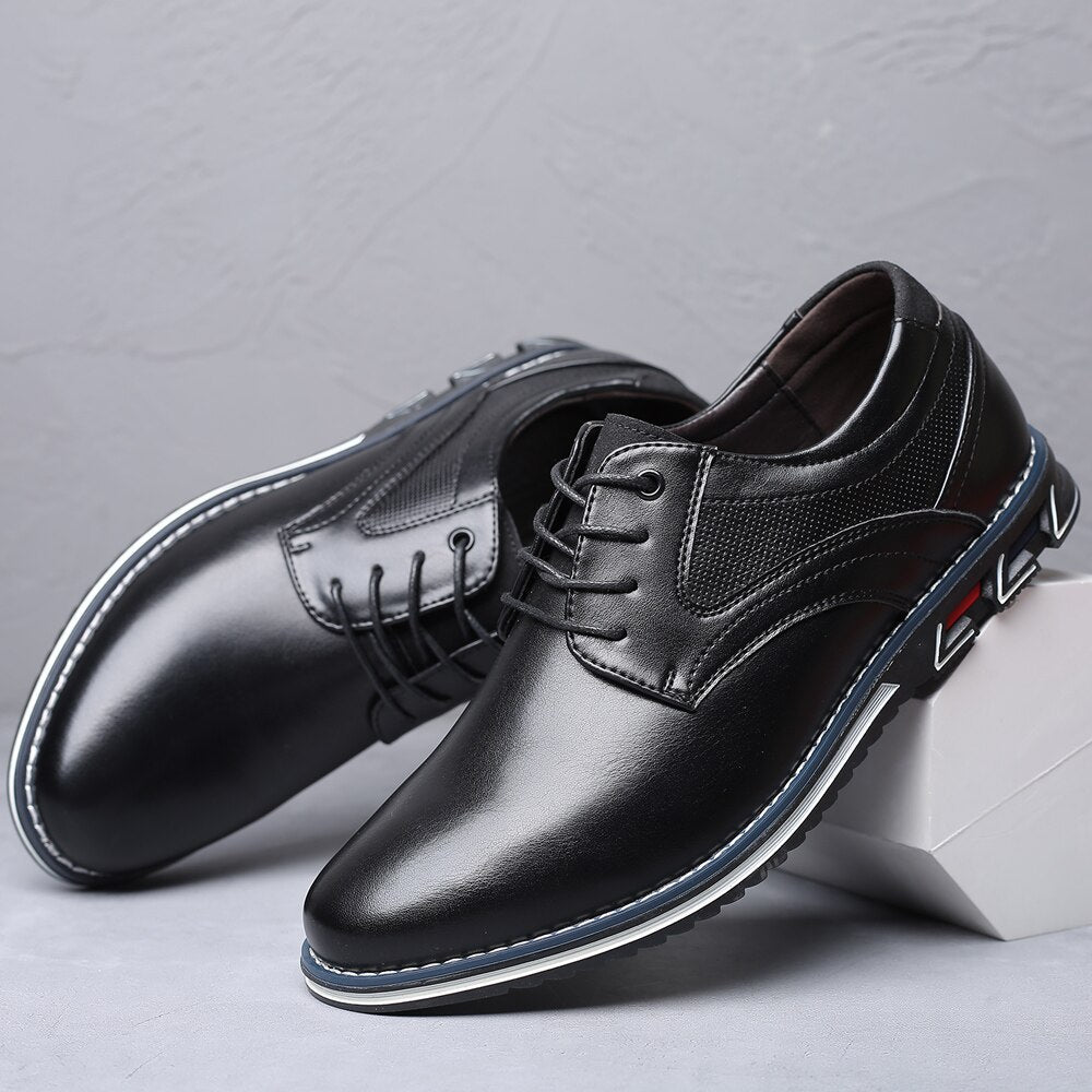 Mens Loafers Lace-Up with Cushioned Sole and Stitch Detail