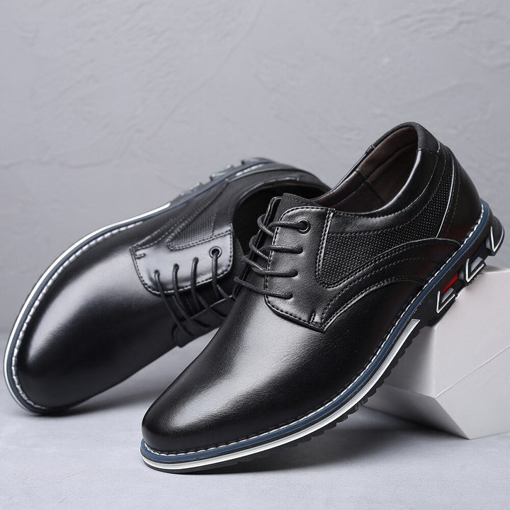Mens Loafers Lace-Up with Cushioned Sole and Stitch Detail