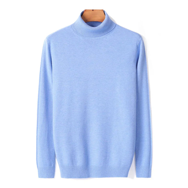 Mens Ribbed Turtleneck Knit Sweater Slim Fit