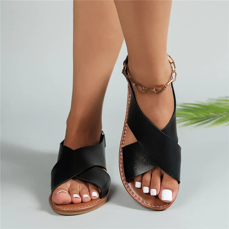 Womens Heeled Ankle Strap Sandals Breathable Comfortable Fit