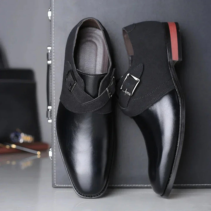 Mens Derby Dress Shoes Leather Slip-On Cushioned Comfort