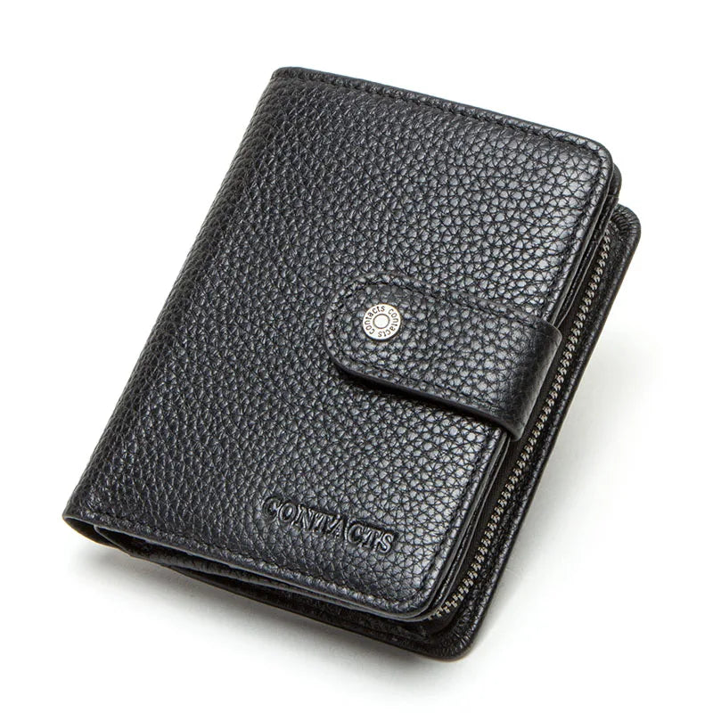 Mens Leather Wallet Bifold Slim Fit