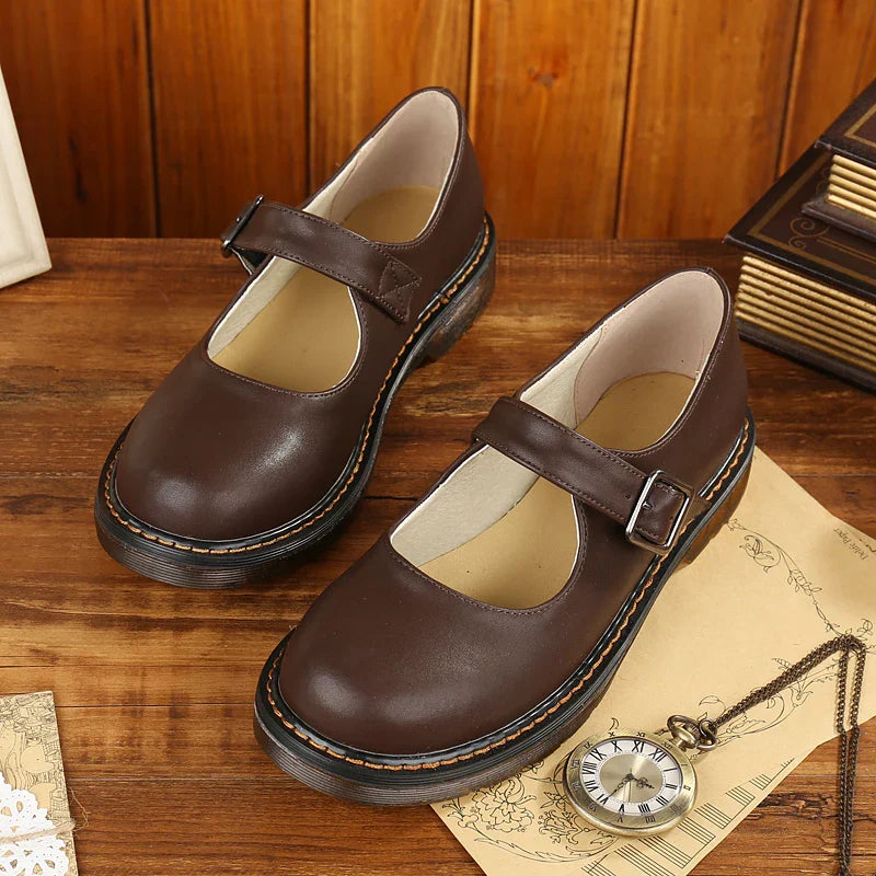 Womens Platform Shoes Retro Style Schoolgirl Design - BritishMode