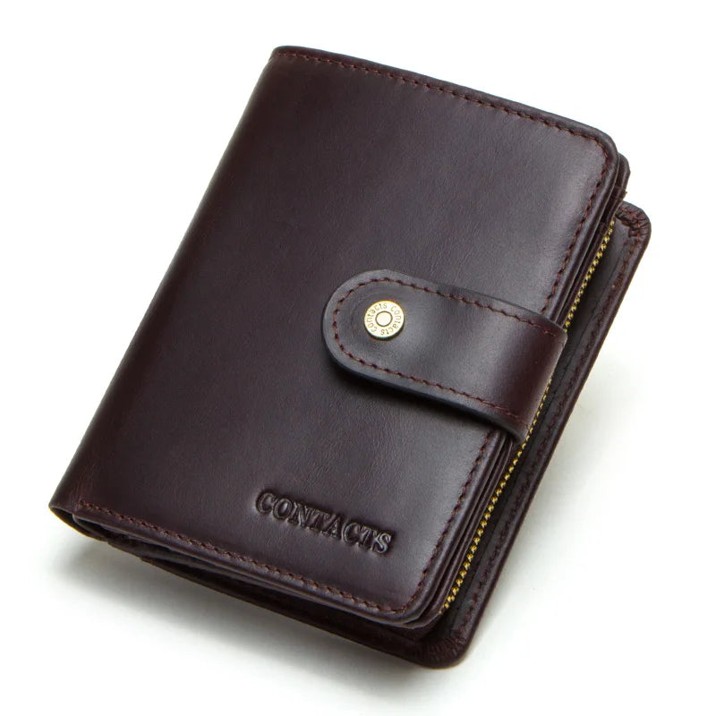 Mens Leather Wallet Bifold Slim Fit
