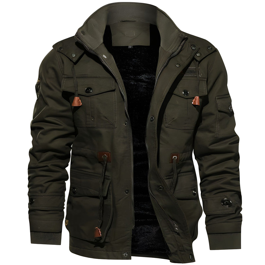 Mens Tactical Outdoor Jacket Multi-Pocket Warm Fit