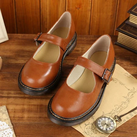 Womens Platform Shoes Retro Style Schoolgirl Design