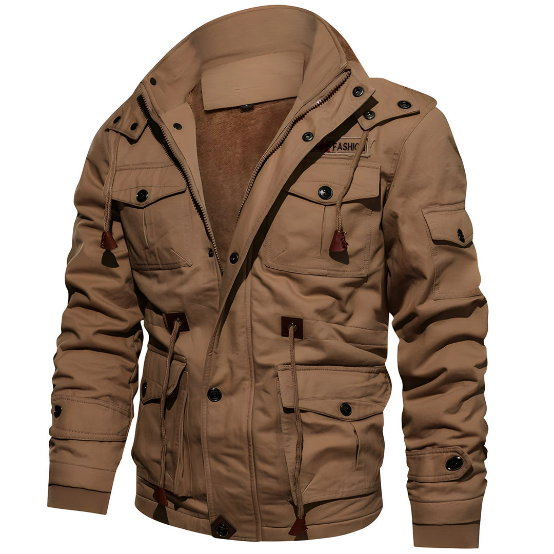 Mens Tactical Outdoor Jacket Multi-Pocket Warm Fit