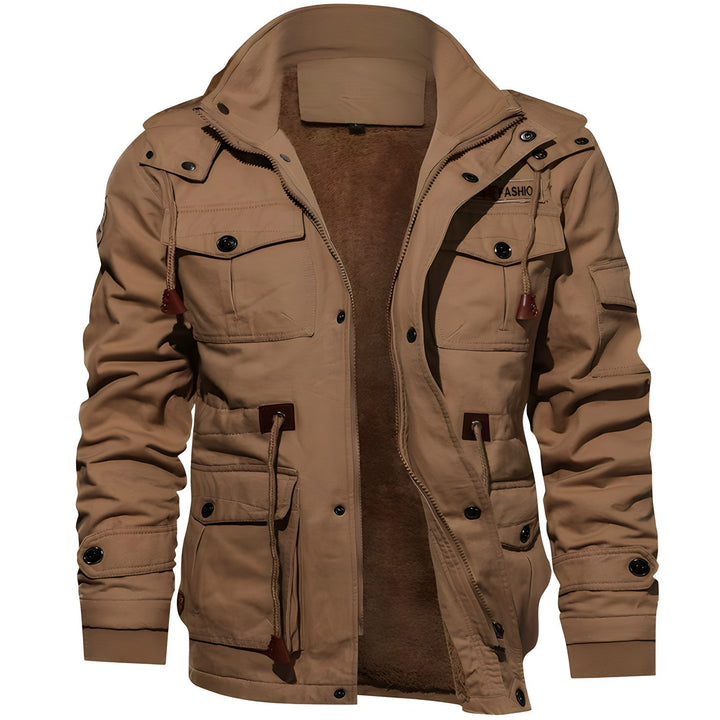 Mens Tactical Outdoor Jacket Multi-Pocket Warm Fit