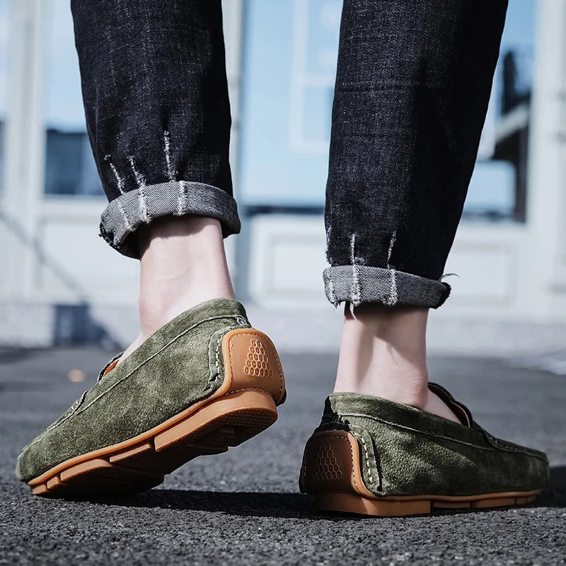 Mens Loafers Leather Slip-On