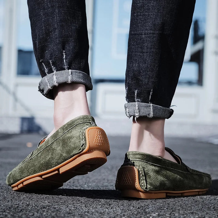 Mens Loafers Leather Slip-On