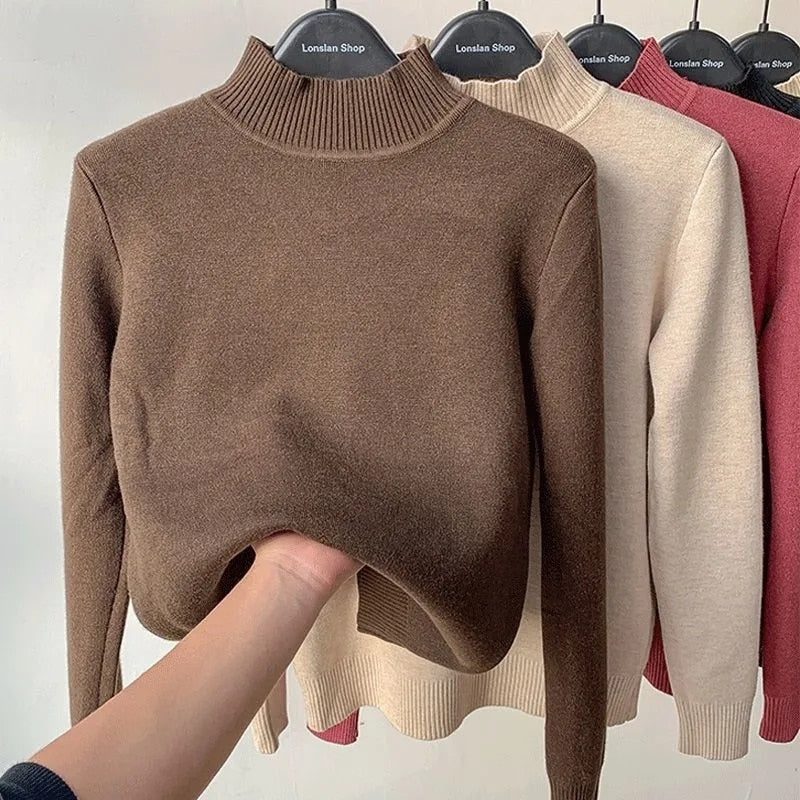 Womens Knit Sweater Soft Cozy Winter Fit