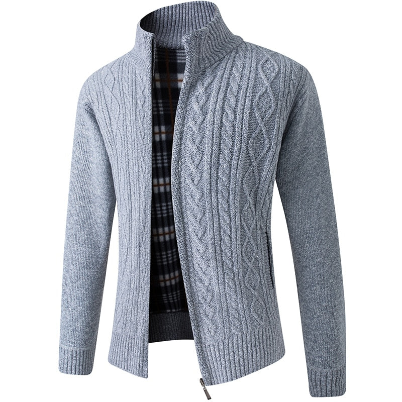 Mens Knitted Sweater with Zipper Casual Fit