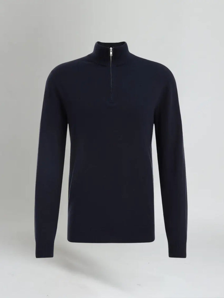 Mens Half-Zip Sweater Wool Blend Classic Fit