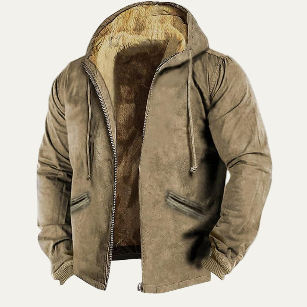 Mens Casual Zip Jacket with Hood Winter Style