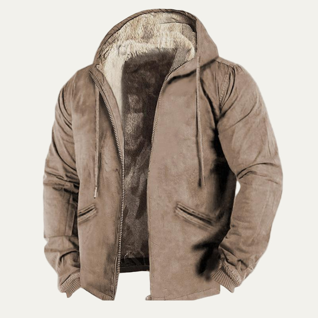 Mens Casual Zip Jacket with Hood Winter Style - BritishMode