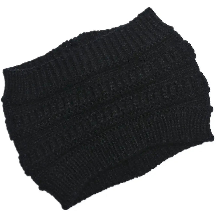 Womens Knit Ponytail Hat Soft Slouchy Fit