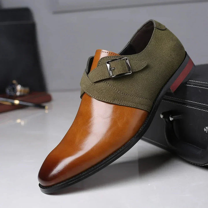 Mens Derby Dress Shoes Leather Slip-On Cushioned Comfort