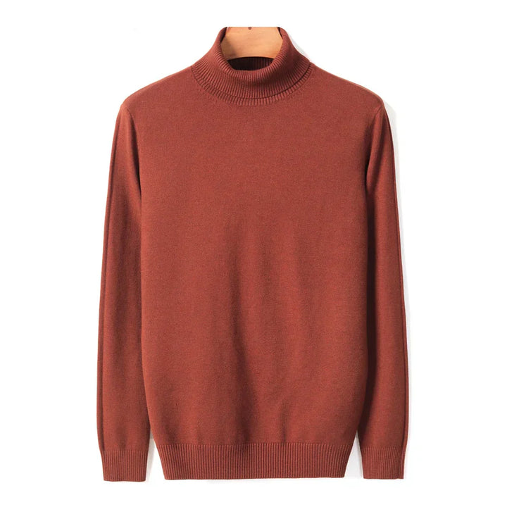 Mens Ribbed Turtleneck Knit Sweater Slim Fit