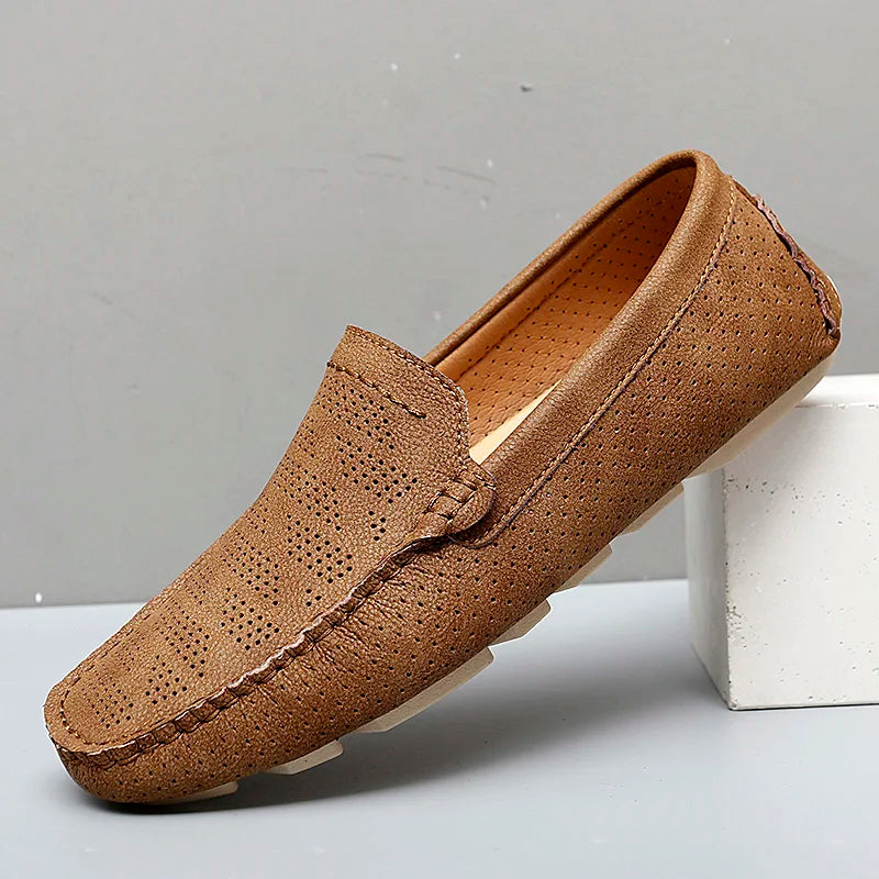 Mens Loafers Genuine Leather Slip-On - BritishMode