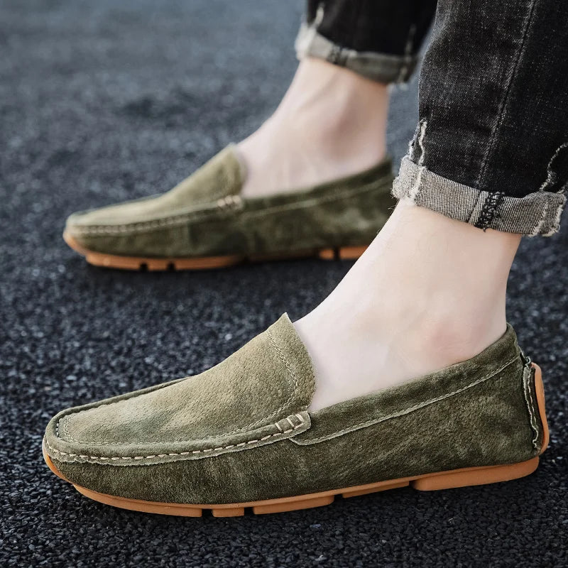 Mens Loafers Leather Slip-On