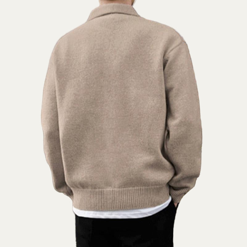 Mens Polo Sweater Knit Classic Fit
