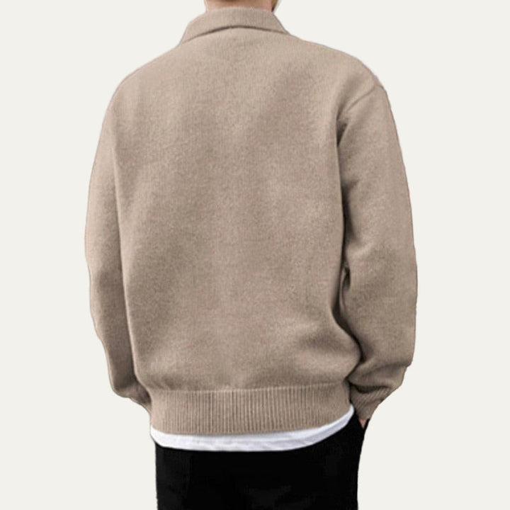 Mens Polo Sweater Knit Classic Fit