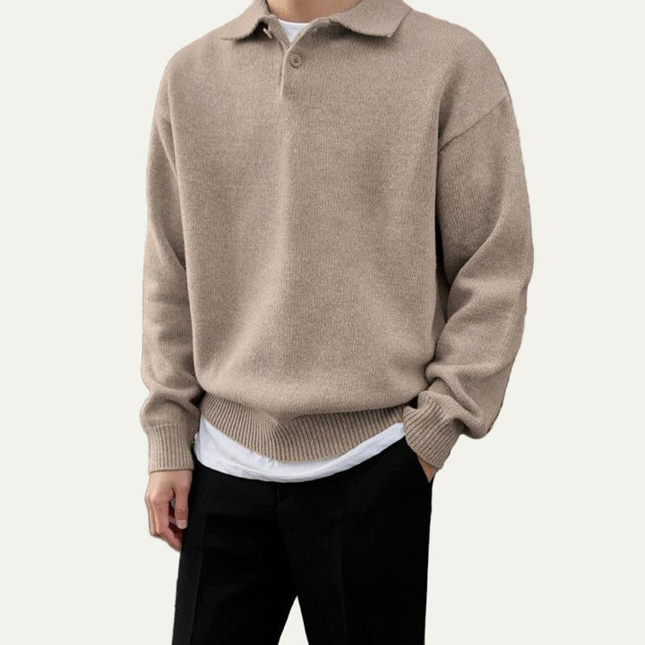 Mens Polo Sweater Knit Classic Fit