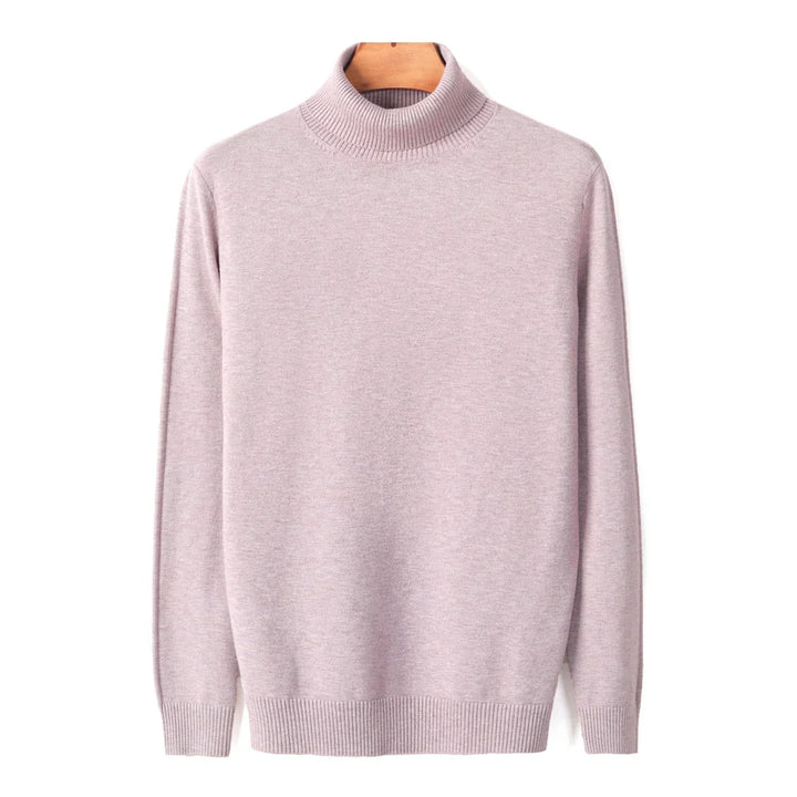 Mens Ribbed Turtleneck Knit Sweater Slim Fit