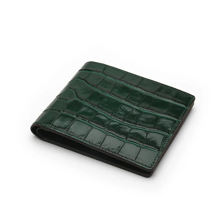 Mens Fold Wallet Crocodile Skin Texture