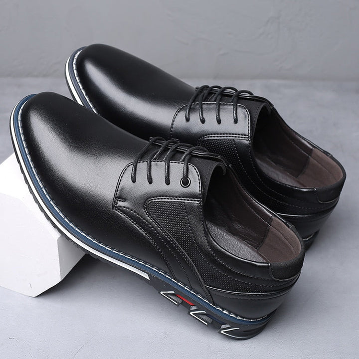Mens Loafers Lace-Up with Cushioned Sole and Stitch Detail