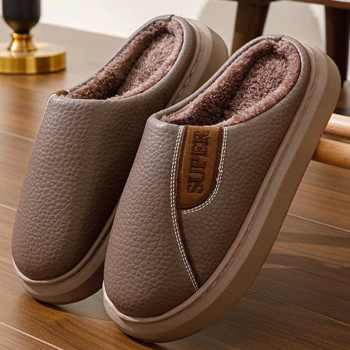 Mens Indoor Slippers Fleece Lined Warm Comfortable Fit