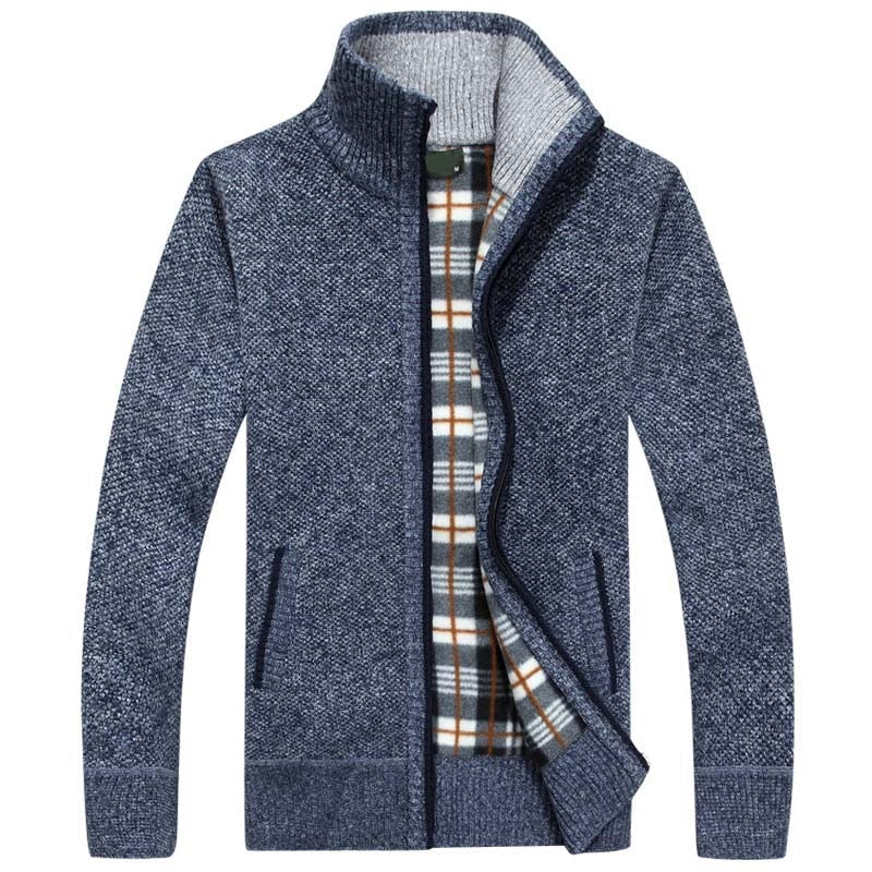 Mens Knitted Sweater with Zipper Casual Fit