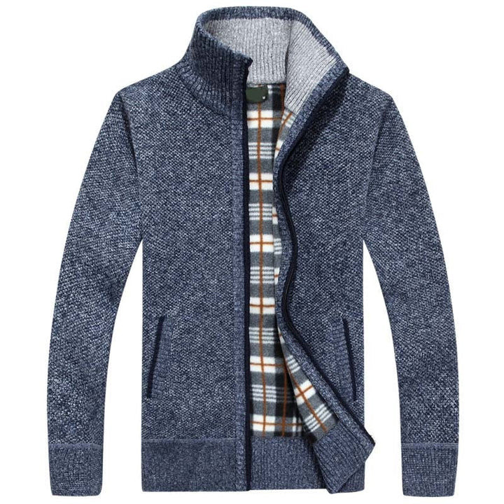 Mens Knitted Sweater with Zipper Casual Fit