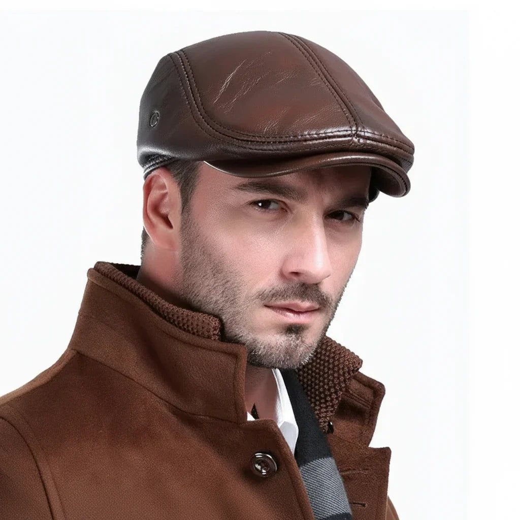 Mens Baseball Cap Genuine Leather Adjustable Fit - BritishMode
