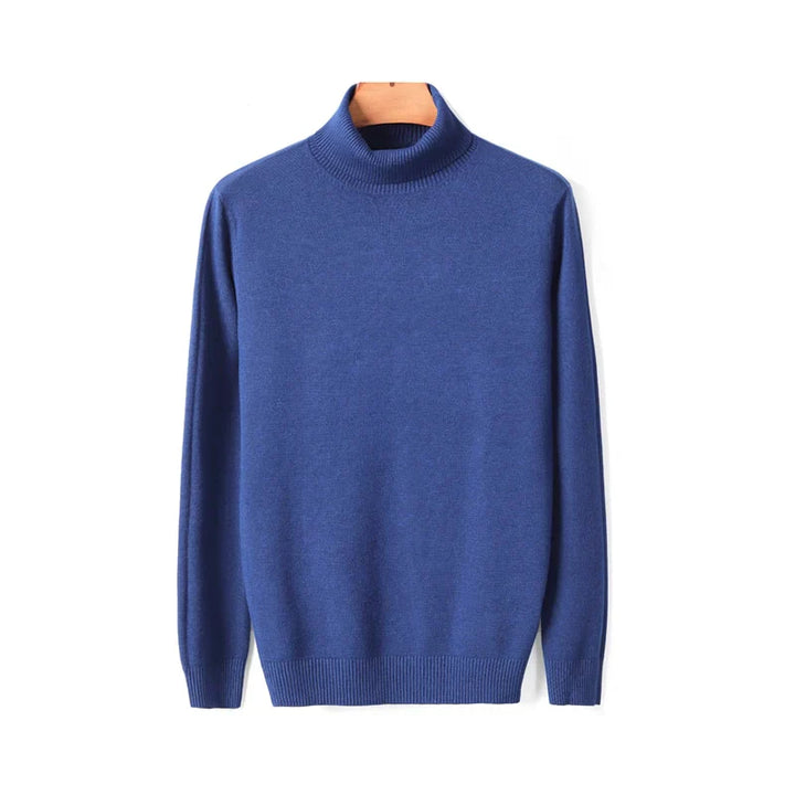 Mens Ribbed Turtleneck Knit Sweater Slim Fit - BritishMode