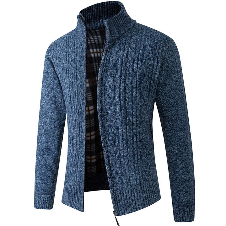Mens Knitted Sweater with Zipper Casual Fit