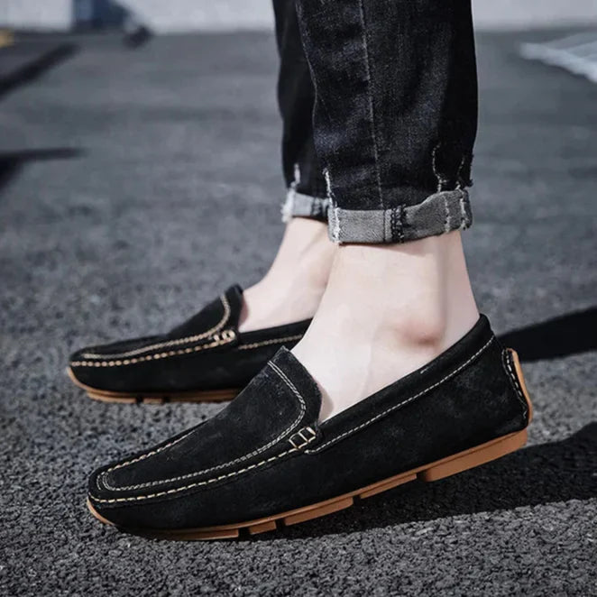 Mens Loafers Leather Slip-On